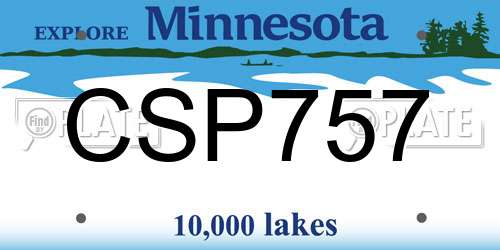 CSP757 Minnesota License Plate