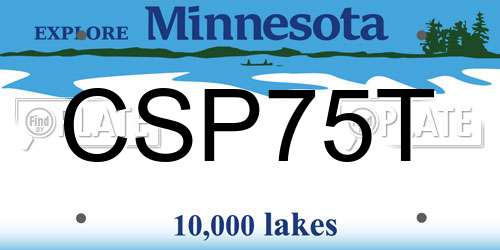CSP75T Minnesota License Plate