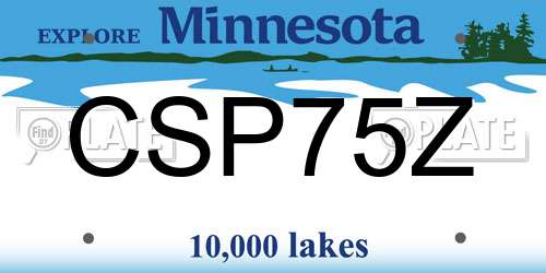 CSP75Z Minnesota License Plate