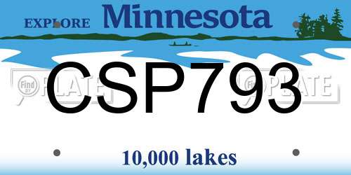 CSP793 Minnesota License Plate