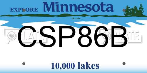 CSP86B Minnesota License Plate