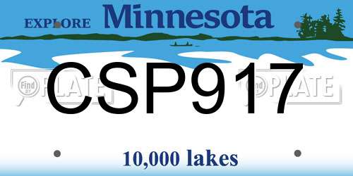 CSP917 Minnesota License Plate
