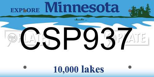 CSP937 Minnesota License Plate