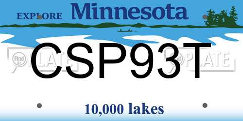 CSP93T Minnesota License Plate