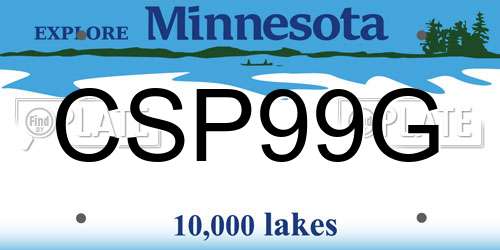 CSP99G Minnesota License Plate