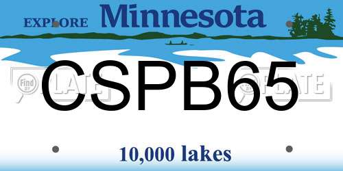 CSPB65 Minnesota License Plate