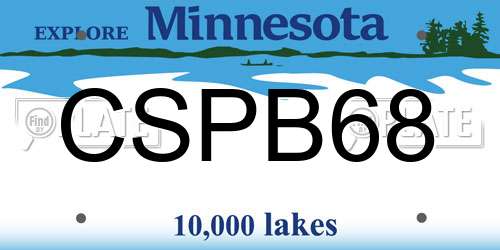 CSPB68 Minnesota License Plate