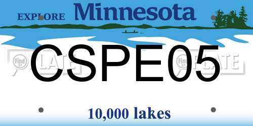 CSPE05 Minnesota License Plate