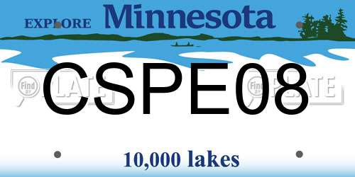 CSPE08 Minnesota License Plate