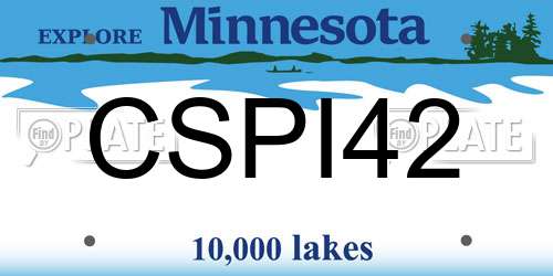 CSPI42 Minnesota License Plate