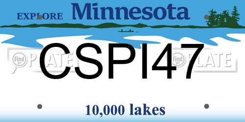 CSPI47 Minnesota License Plate
