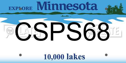 CSPS68 Minnesota License Plate