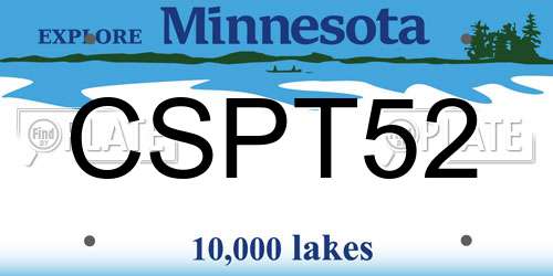 CSPT52 Minnesota License Plate