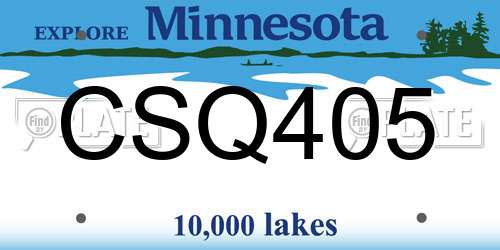 CSQ405 Minnesota License Plate