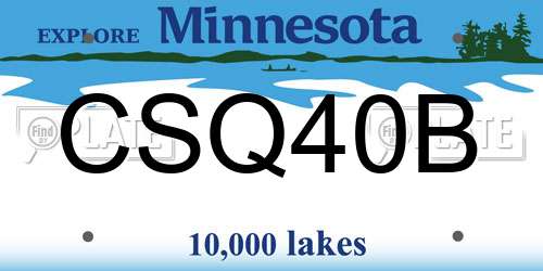 CSQ40B Minnesota License Plate
