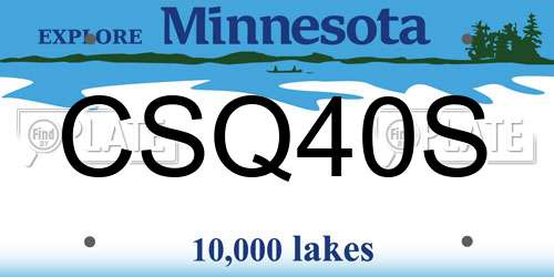 CSQ40S Minnesota License Plate