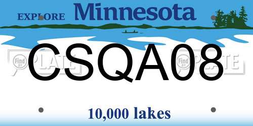 CSQA08 Minnesota License Plate