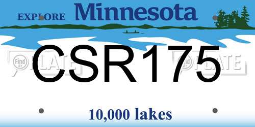 CSR175 Minnesota License Plate