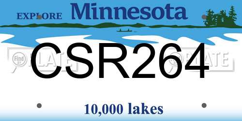 CSR264 Minnesota License Plate