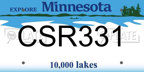 CSR331 Minnesota License Plate