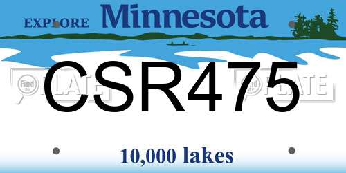 CSR475 Minnesota License Plate
