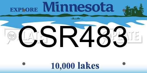 CSR483 Minnesota License Plate