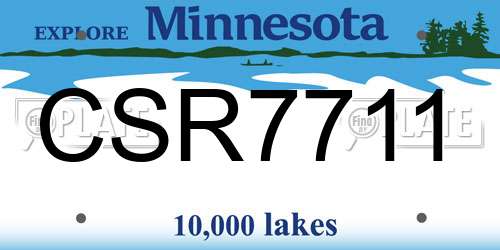 CSR7711 Minnesota License Plate