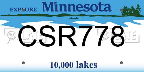 CSR778 Minnesota License Plate