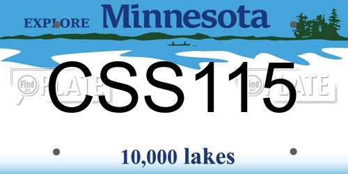 CSS115 Minnesota License Plate