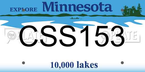 CSS153 Minnesota License Plate