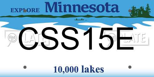 CSS15E Minnesota License Plate