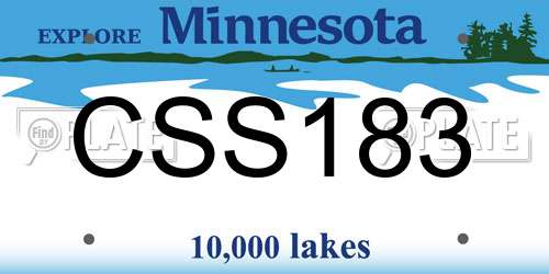 CSS183 Minnesota License Plate