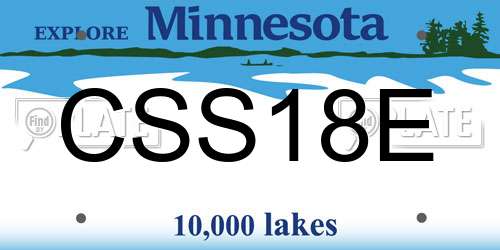 CSS18E Minnesota License Plate