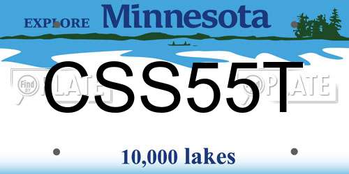 CSS55T Minnesota License Plate