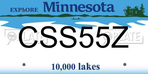 CSS55Z Minnesota License Plate