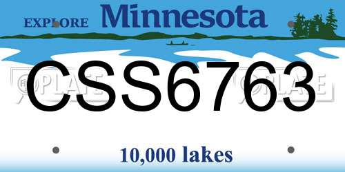 CSS6763 Minnesota License Plate