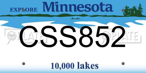 CSS852 Minnesota License Plate