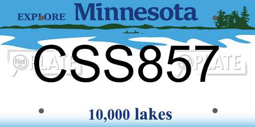 CSS857 Minnesota License Plate