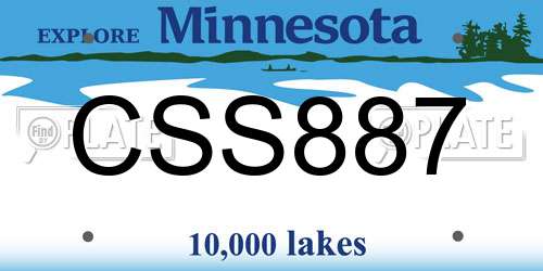 CSS887 Minnesota License Plate