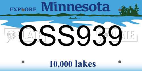 CSS939 Minnesota License Plate
