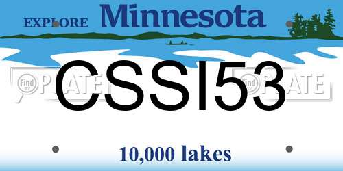 CSSI53 Minnesota License Plate