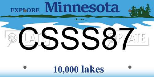 CSSS87 Minnesota License Plate