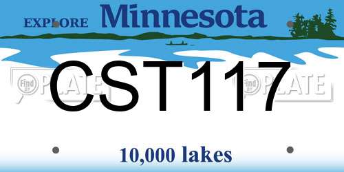 CST117 Minnesota License Plate