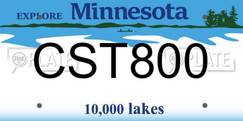 CST800 Minnesota License Plate