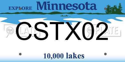 CSTX02 Minnesota License Plate