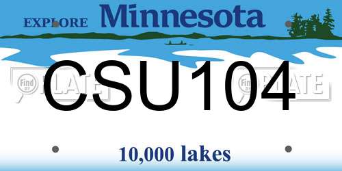 CSU104 Minnesota License Plate