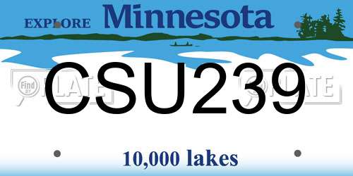 CSU239 Minnesota License Plate