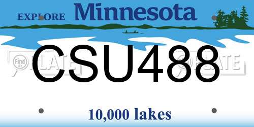 CSU488 Minnesota License Plate
