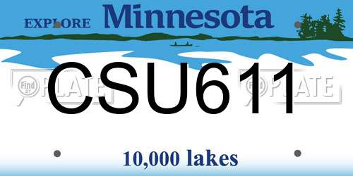 CSU611 Minnesota License Plate