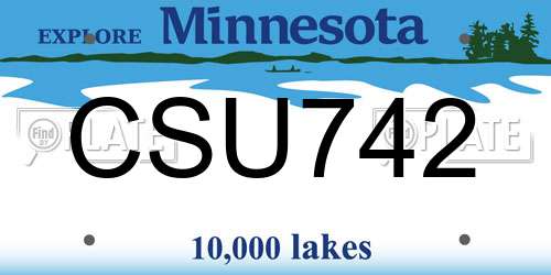 CSU742 Minnesota License Plate